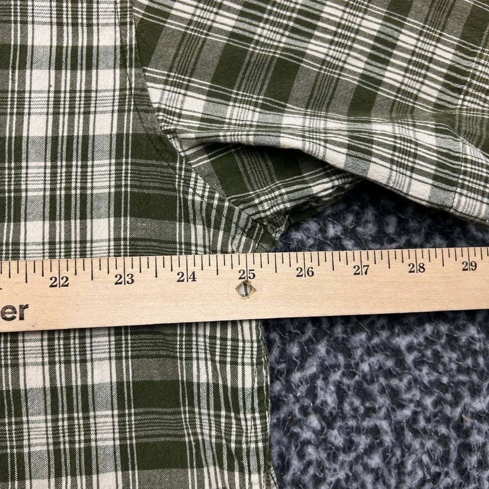 J.‎ Crew Button Down Shirt Men Extra Large Plaid Flannel Short Sleeve Cotton XL